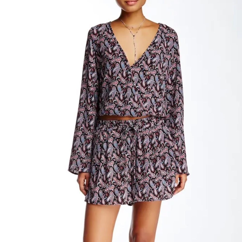 Boho Paisley Top + Shorts Set